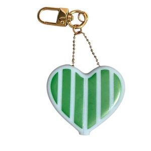 Kate Spade x Target Striped Blue Green Heart Coin Purse Bag Charm